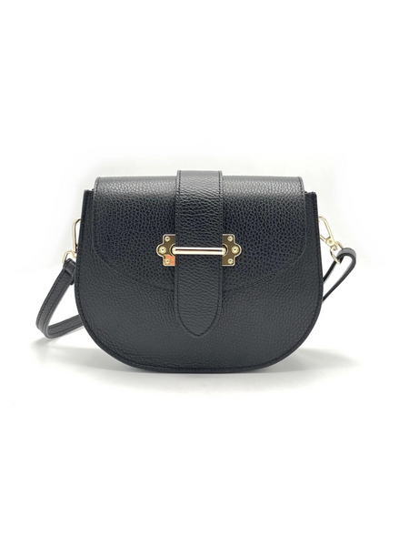 Giulia Black Pebble Saddlebag