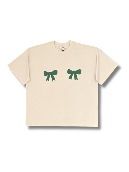 Double Green Bow Oversized Tee