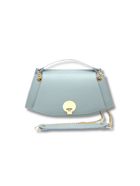 Celeste Twin Chain Leather Bag - Light Blue