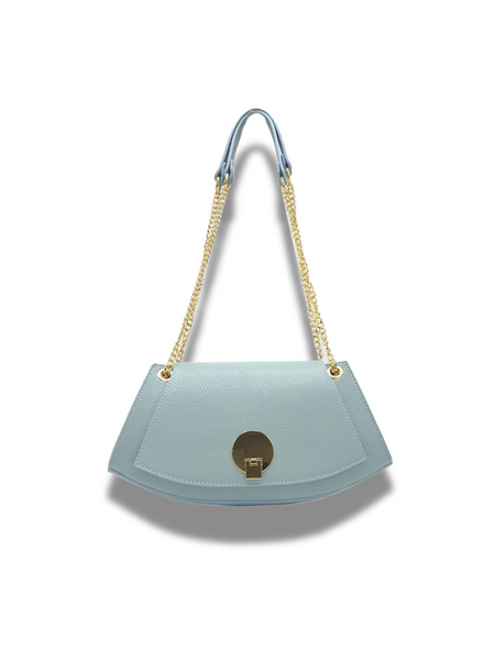 Celeste Twin Chain Leather Bag - Light Blue