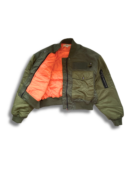Classic Utility Bomber Jacket - Khaki Green