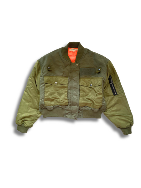 Classic Utility Bomber Jacket - Khaki Green