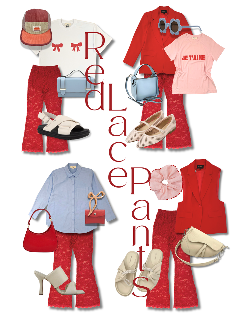 Red Lace Pants: One Bold Piece, Four Ways