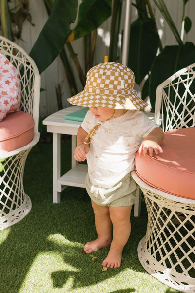 Checkmate Wide Brim Bucket Hat