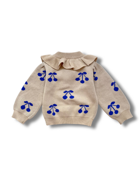Blue Cherries Knit Cardigan