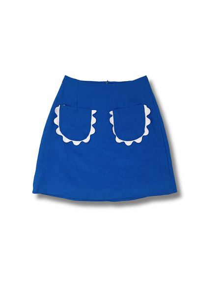 Saint Tropez Linen Skirt - Cobalt Blue