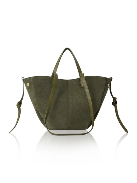 Violetta Suede Tote Bag - Olive Green