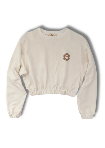 Relaxed Oversize Crop Sweatshirt Natural