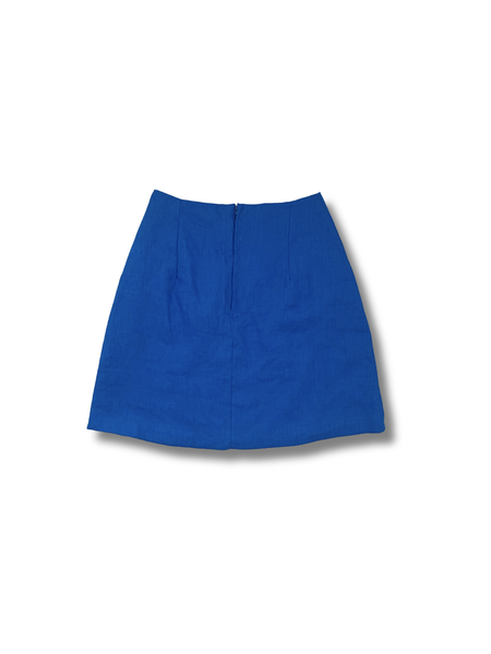 Saint Tropez Linen Skirt - Cobalt Blue