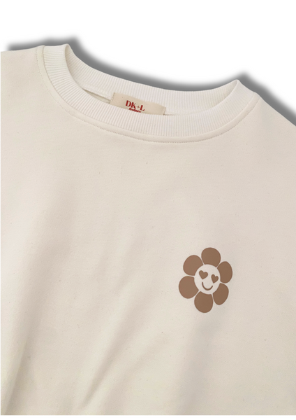 Relaxed Oversize Crop Sweatshirt Natural