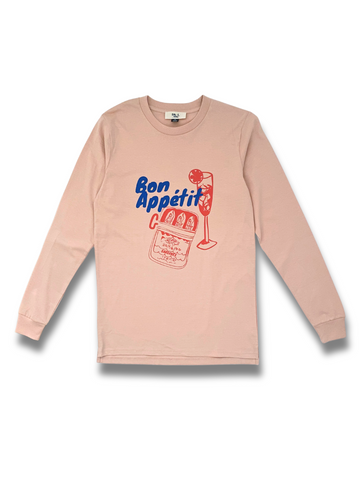 Bon Appétit Long Sleeve Tee - Pink