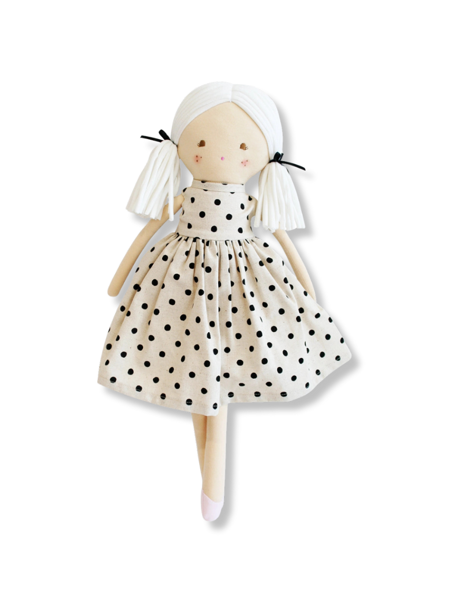 Frankie Doll -Black Linen Spot