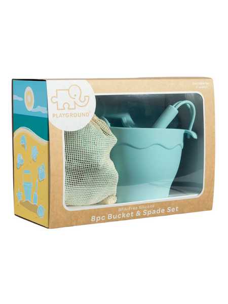 8pc Silicone Bucket Set - Aqua Blue