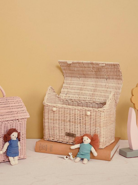 Rattan Casa Clutch - Straw