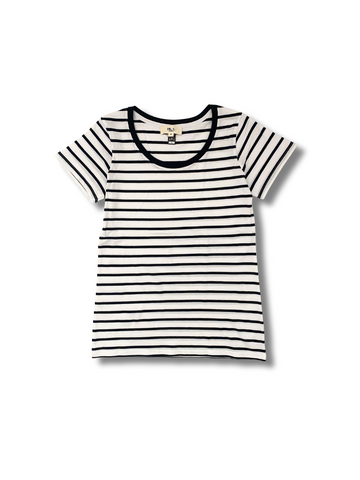 Parisian Stripe Tee – Navy & White