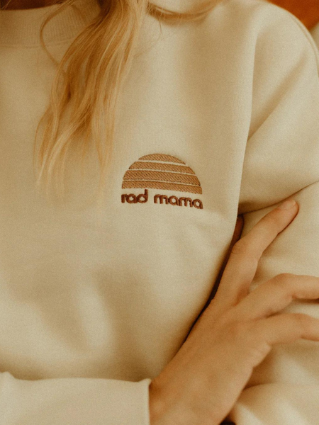 Rad Mama Fleece Crew Jumper Ecru