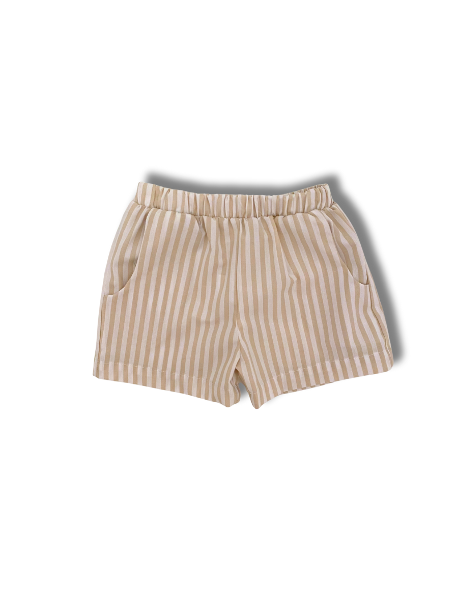 Beige Stripe Baby Shorts