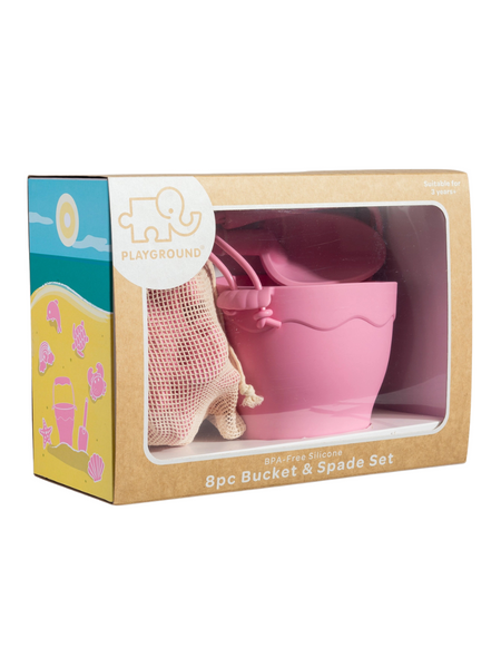 8pc Silicone Bucket Set - Pink
