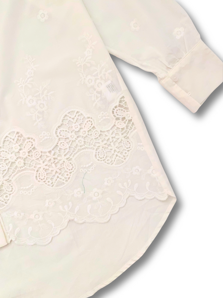 White Embroidered Cotton Shirt