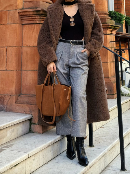 Violetta Suede Tote Bag - Tan