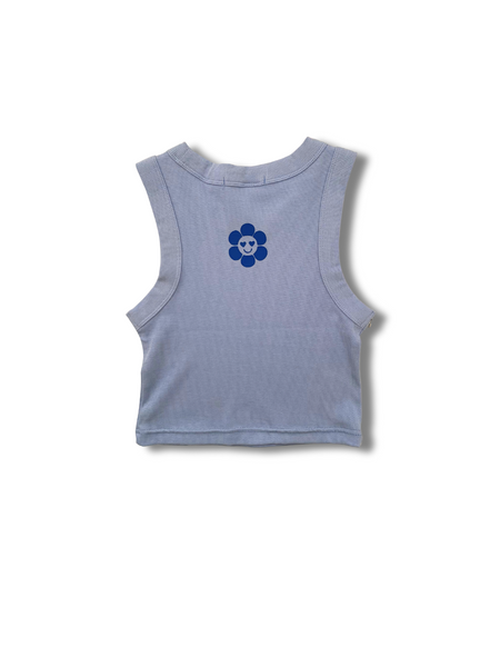 Ribbed Cropped Singlet - Powder Blue