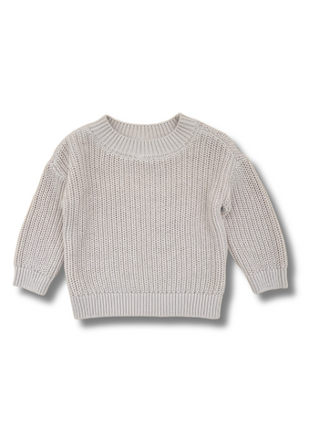 Basic Cotton Knit Jumper Beige