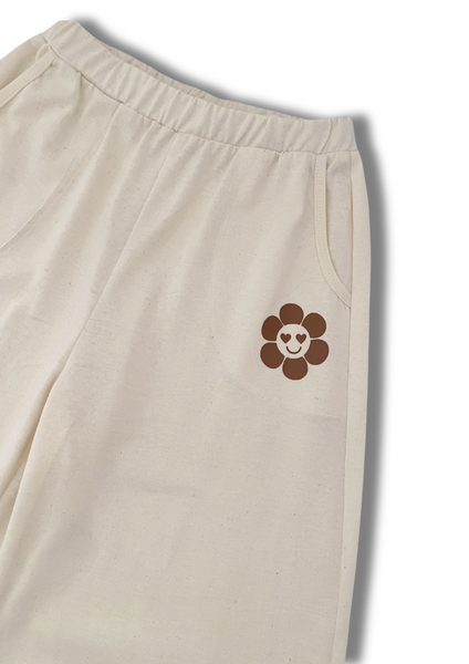 Wide Leg Lounge Pants Natural