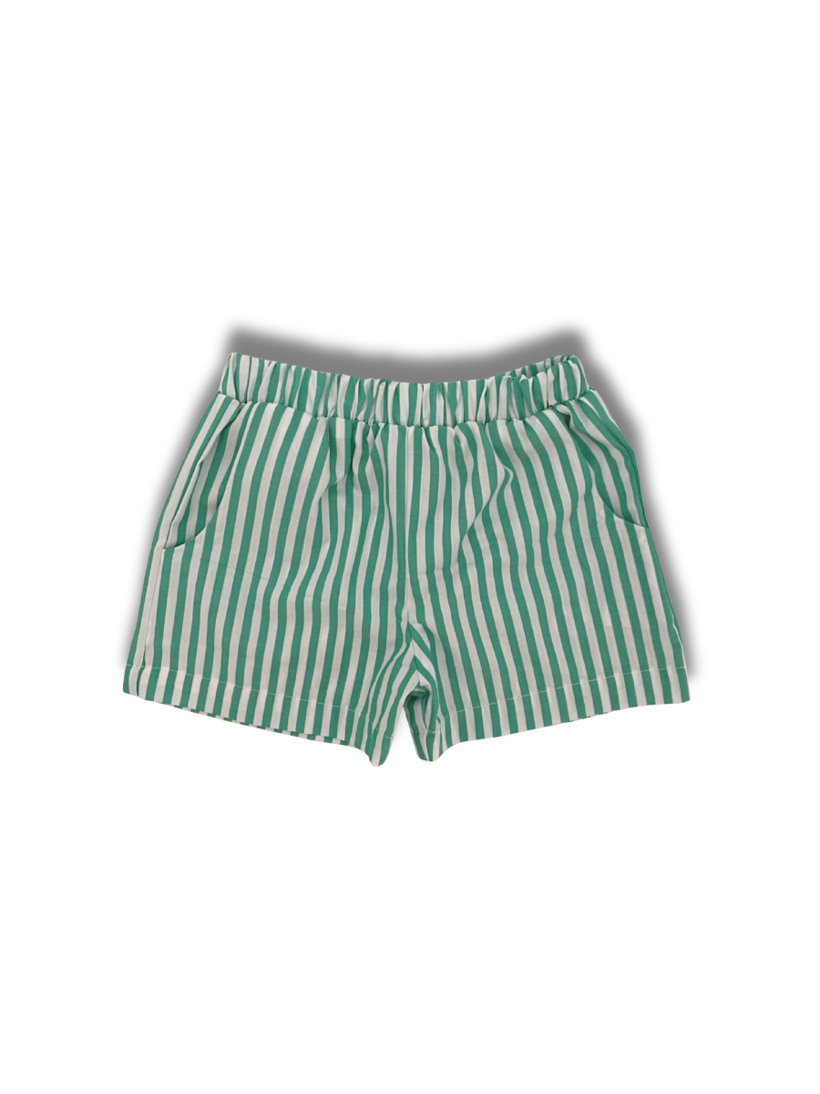 Green Stripe Baby Shorts