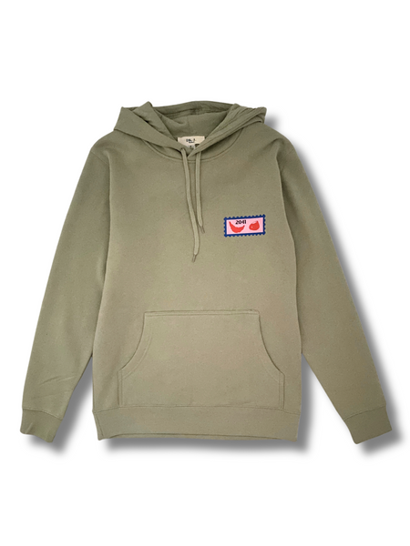 Balmain Stamp Logo  Hoodie - Sage Green