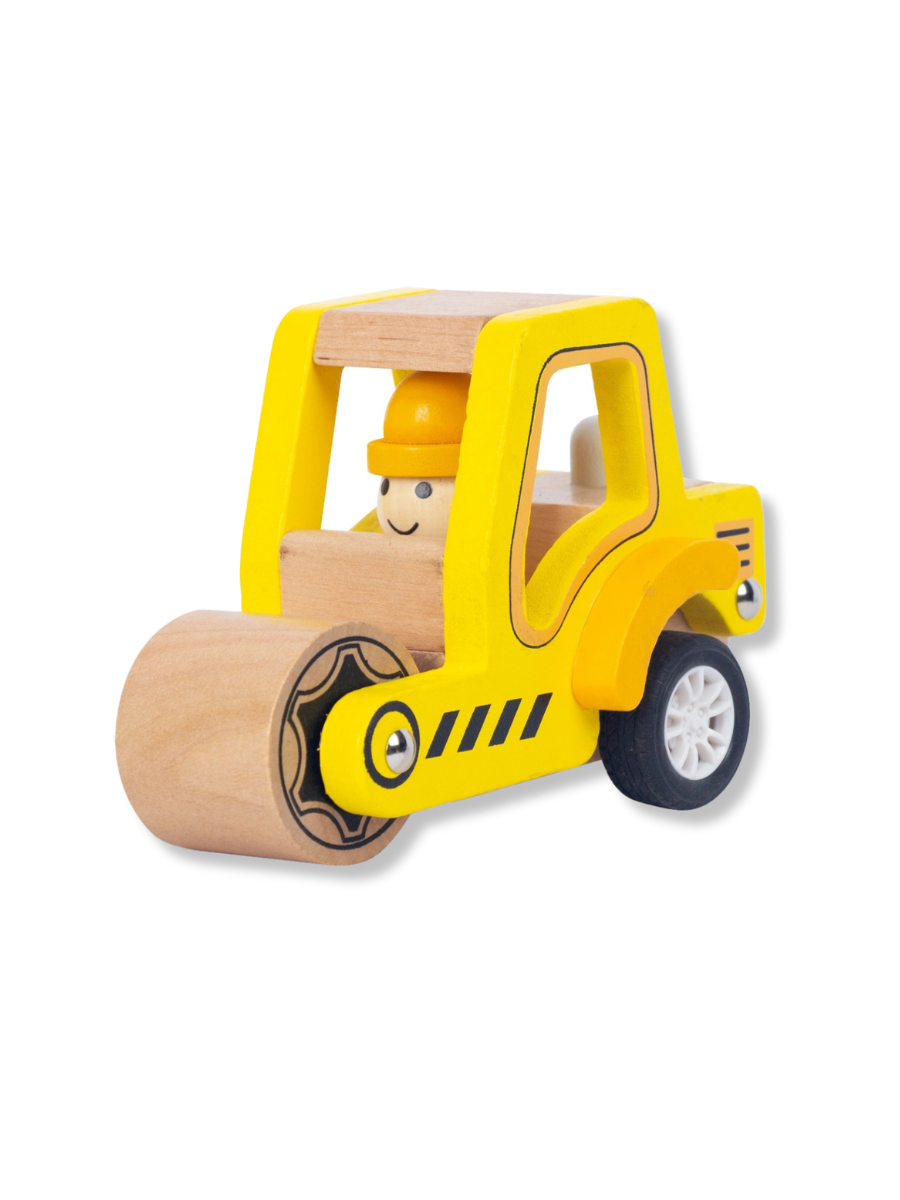 Wooden Pullback Road Roller