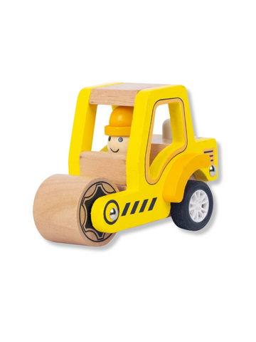 Wooden Pullback Road Roller