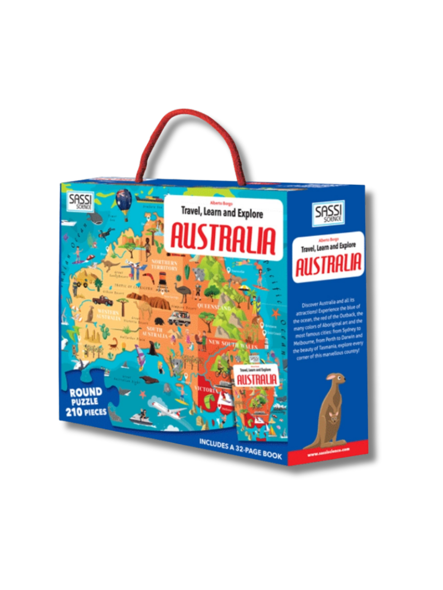 Australia Travel, Learn and Explore - Puzzle and Book Set