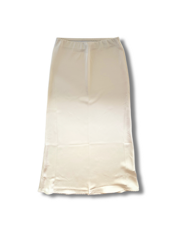 Midi Satin Skirt Pearl