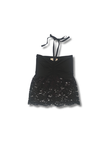 Midnight Lace Halter Top – Black