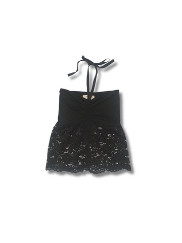 Midnight Lace Halter Top – Black