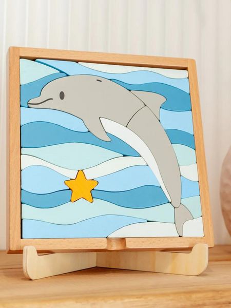 Darel The Dolphin Wooden Block Puzzle