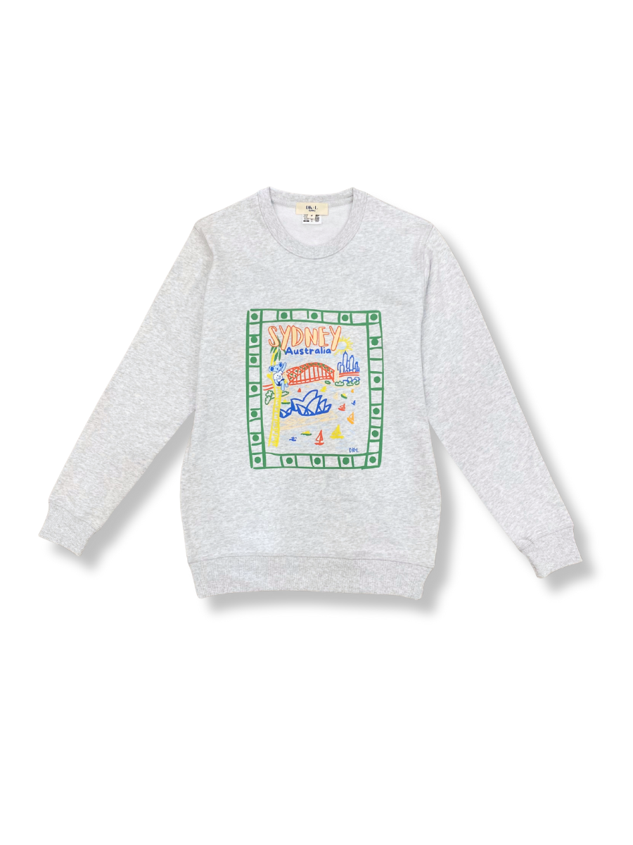 Unisex Sydney Icons Sketch Jumper - Grey Marled