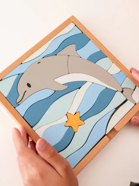 Darel The Dolphin Wooden Block Puzzle
