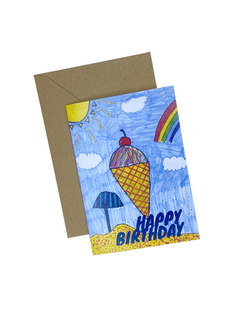 Ice Cream Happy Birthday Card