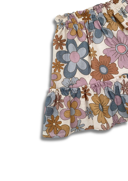 Retro Flowers Frill Skirt