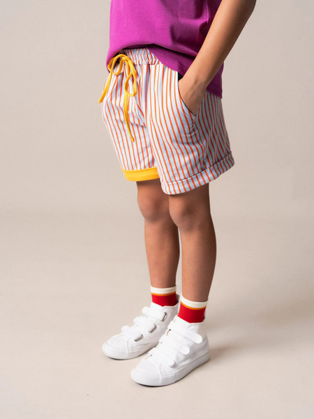Shorts Blue & Orange Stripe