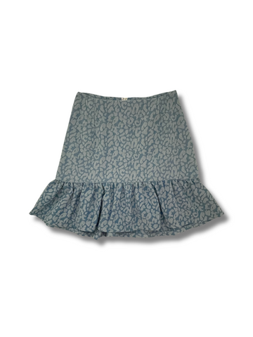 Lola Leopard Denim Mini Skirt