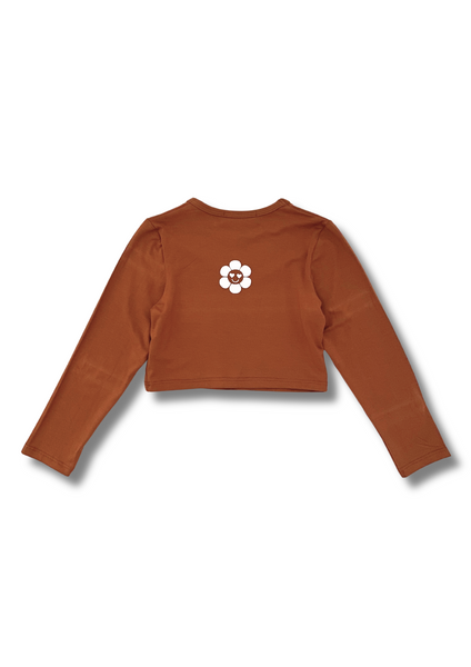 Long Sleeve Crop Top Cacao