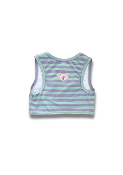 Mint & Purple Stripe Active Crop Top