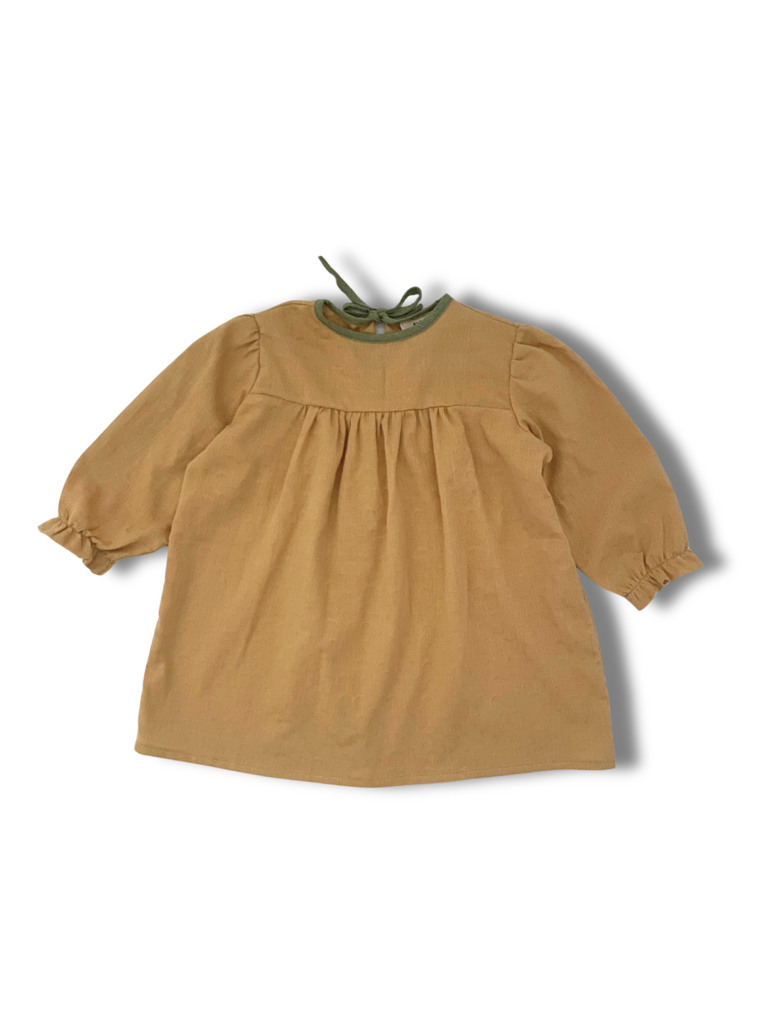 Imprint Smock Dress - Mustard & Sage