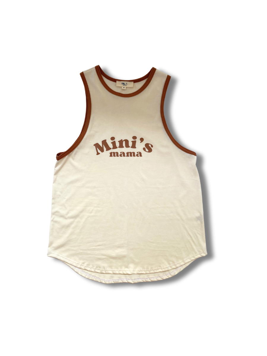 Mini's Mama Oversized Singlet - Cream & Beige
