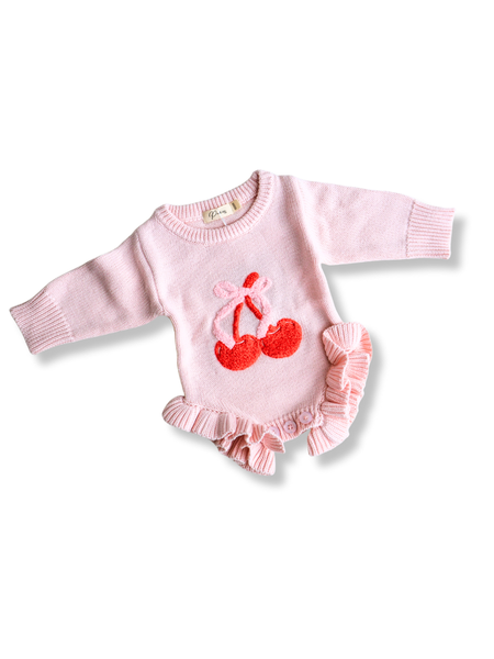 Cherry Bow Frill Romper