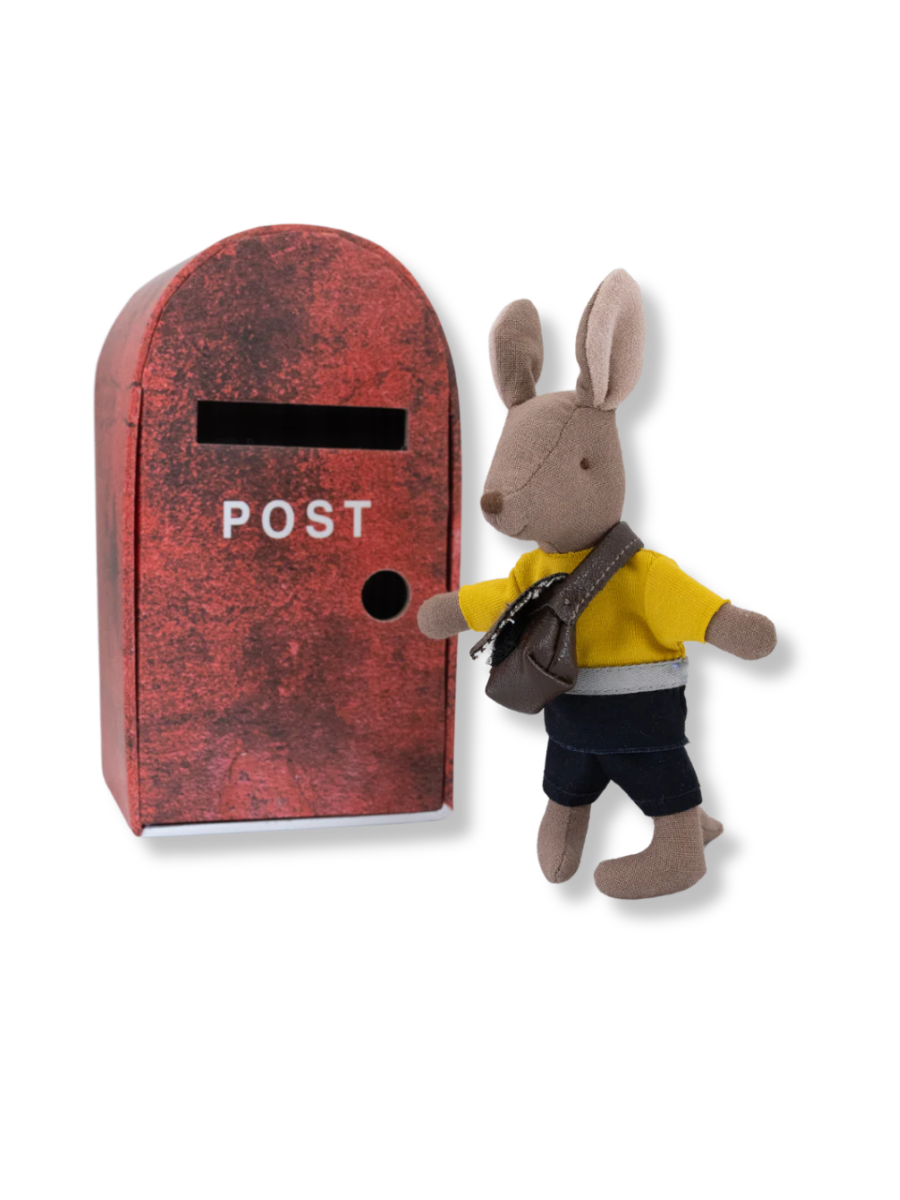 The Postie - Kangaroo Doll With Bag & Post Box
