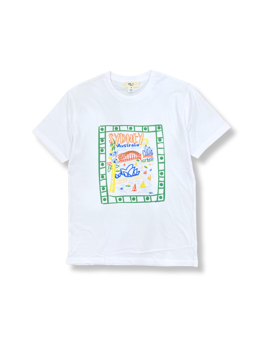 Unisex Sydney Icons Sketch T-Shirt - White