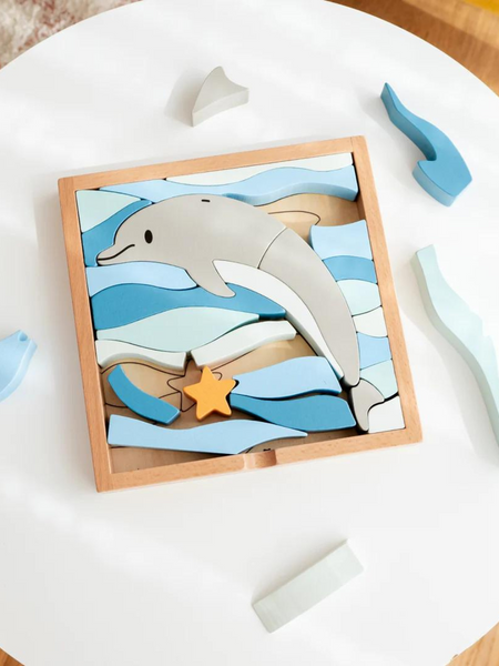 Darel The Dolphin Wooden Block Puzzle